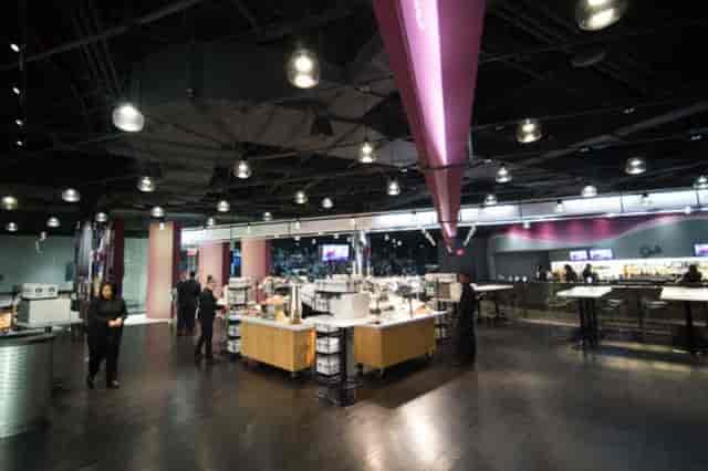 Qatar Airways Club at Barclays Center, modern event space for networking and cocktail receptions.