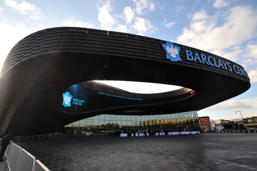 Barclays Center arena with modern architecture, ideal for concerts and corporate events.