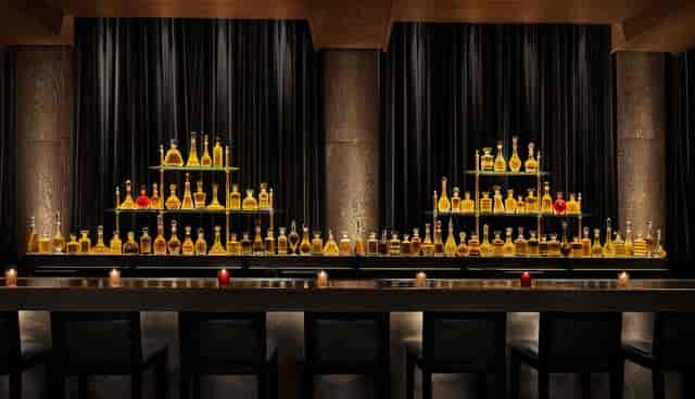 Sophisticated VIP cocktail bar setup for networking reception and exclusive after-party events.