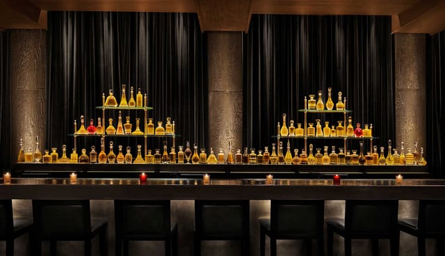Sophisticated VIP cocktail bar setup for networking reception and exclusive after-party events.