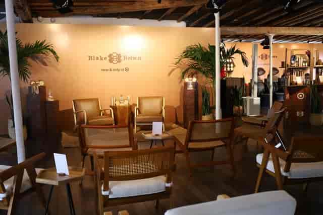 Mid-century pop-up lounge at Triangle Loft for high-end corporate events and brand activations.
