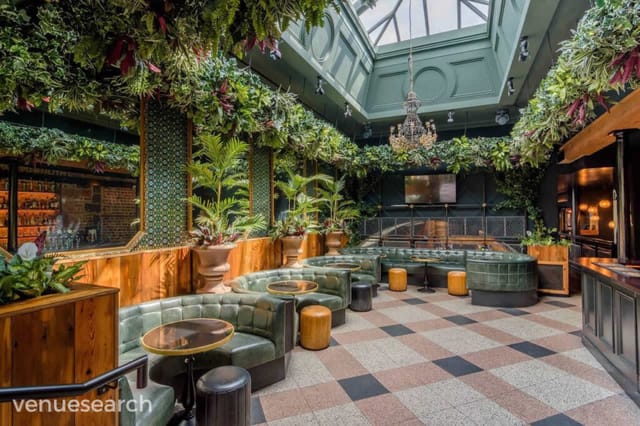 The Garden Bar & Terrace: biophilic atrium for cocktail receptions and networking events.