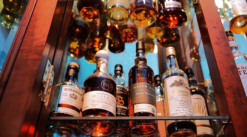 Premium spirits selection at The Whiskey Bar & Balcony for VIP tasting and networking events.