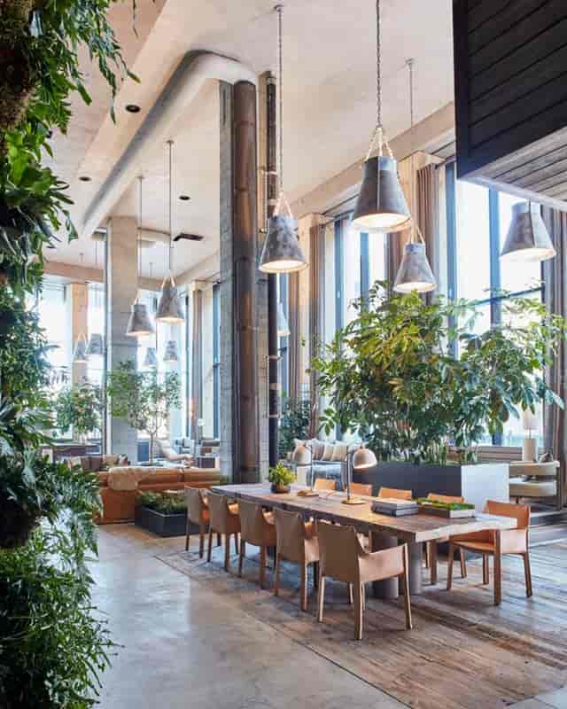 Biophilic Reservoir event space at 1 Hotel Central Park for board meetings and creative sessions.