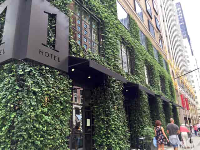 Reservoir at 1 Hotel Central Park: Sustainable venue entrance for corporate retreats and events.