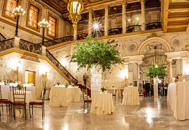 Grand Great Hall foyer at Metropolitan Club, NYC for elegant cocktail reception event venue.