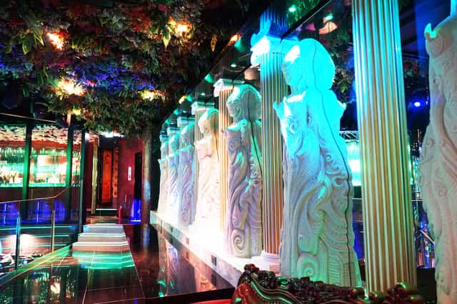 Club Neverland Tokyo nightclub with floral canopy, perfect for experiential receptions and events.