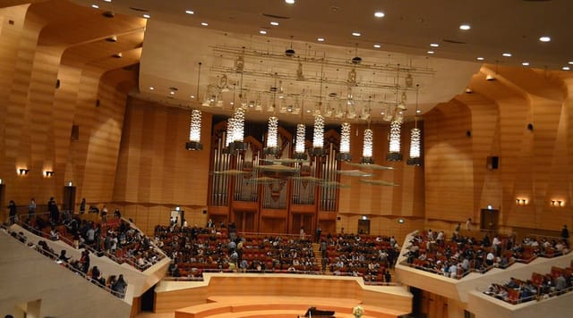 Suntory Hall Main Hall: tiered auditorium for formal keynote presentations and award ceremonies.