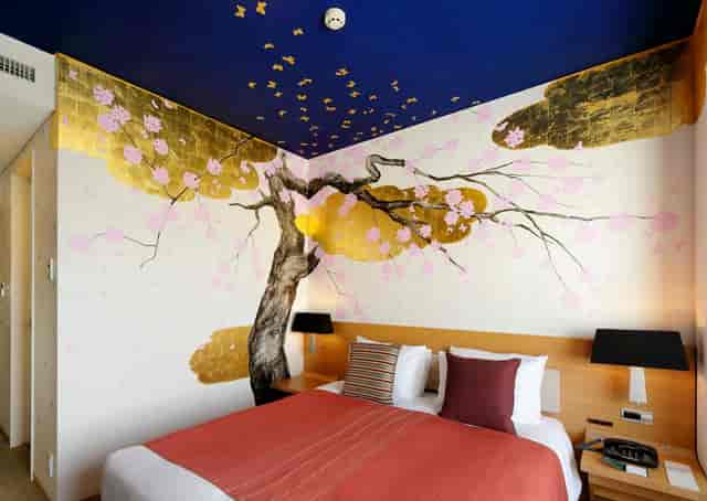 Blue Room hotel suite at Park Hotel Tokyo, immersive wall art for luxury incentive travel events.