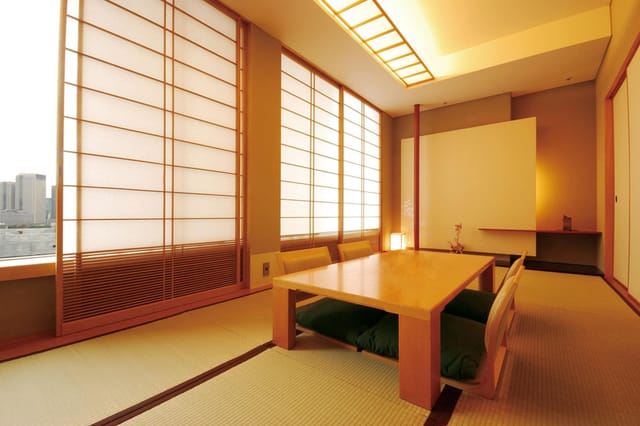 Minimalist tatami boardroom at Hotel Grand Arc Hanzomon for executive meetings and VIP dining.