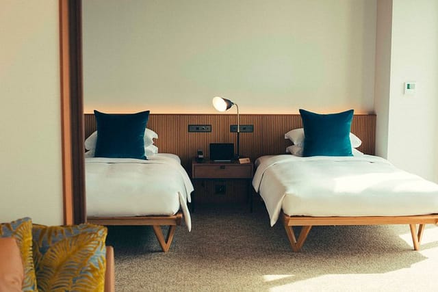 Aoyama Grand Hotel twin-share room for modern corporate event travel.