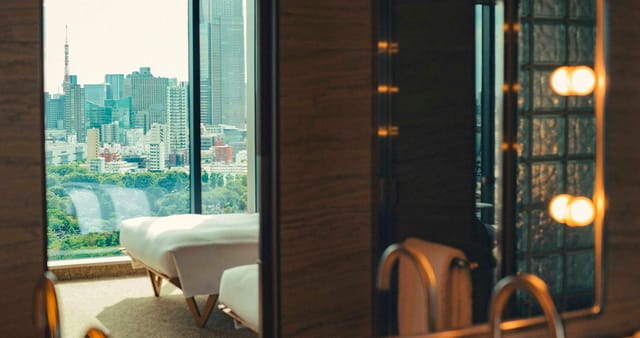 Luxury board retreat suite at The Aoyama Grand Hotel with premium city views.