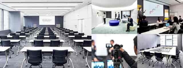 Tokyo Toranomon Global Square conference room with modular seating for corporate events.