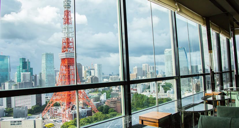 Sky Lounge Stellar Garden with Tokyo Tower view for corporate receptions and VIP networking events.