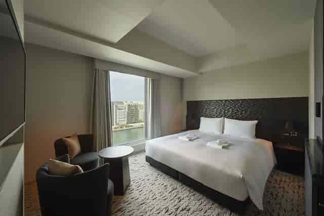 Anchor Ryogoku hotel room with king bed for corporate events and business travel.
