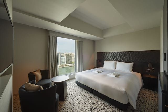 Anchor Ryogoku hotel room with king bed for corporate events and business travel.