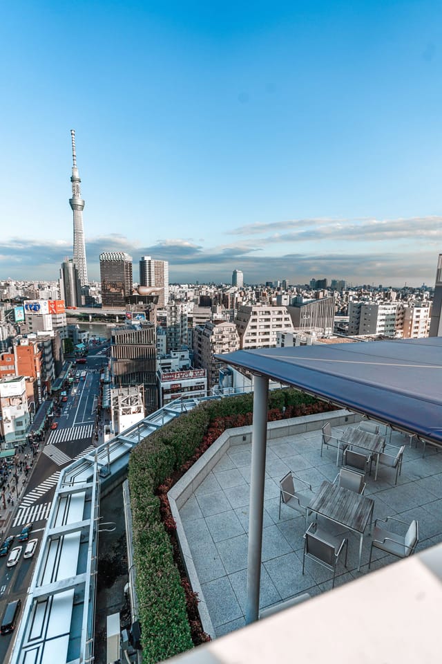 Rooftop Terrace & Lounge with skyline view for premium networking events and sunset cocktails.
