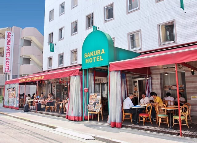 Sakura outdoor patio at Hotel Metropolitan Ikebukuro for networking and social events.