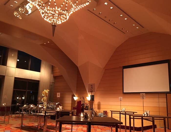 51 East private dining room in Tokyo American Club with formal banquet setup for events.