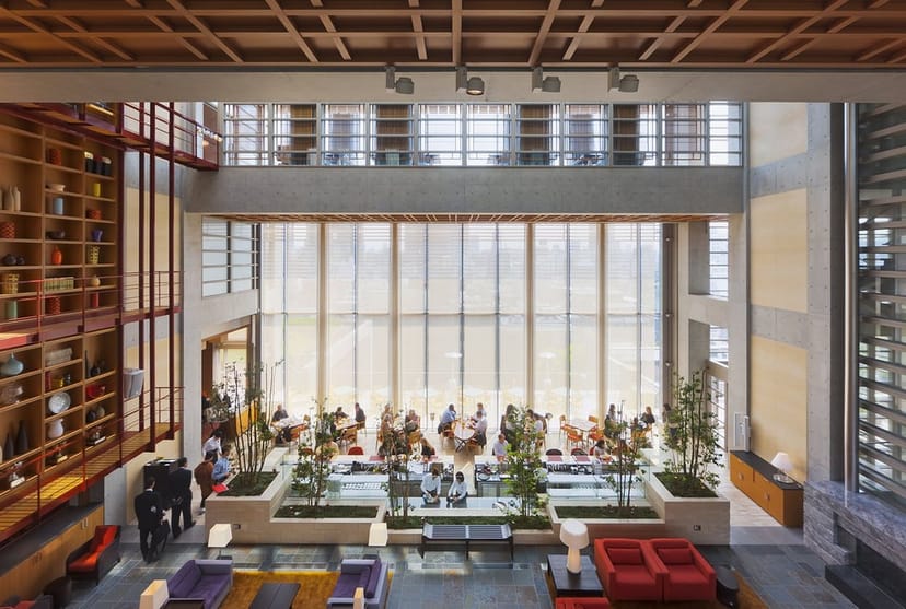 Winter Garden Tokyo American Club: airy atrium for upscale corporate networking and events.