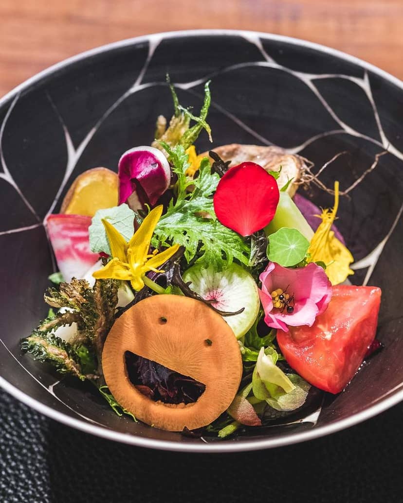 Creative Jimbocho Den appetizer plating for luxury event catering.
