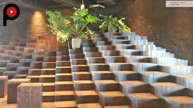 Tiered amphitheater seating at GYRE, ideal for corporate events and keynote presentations.
