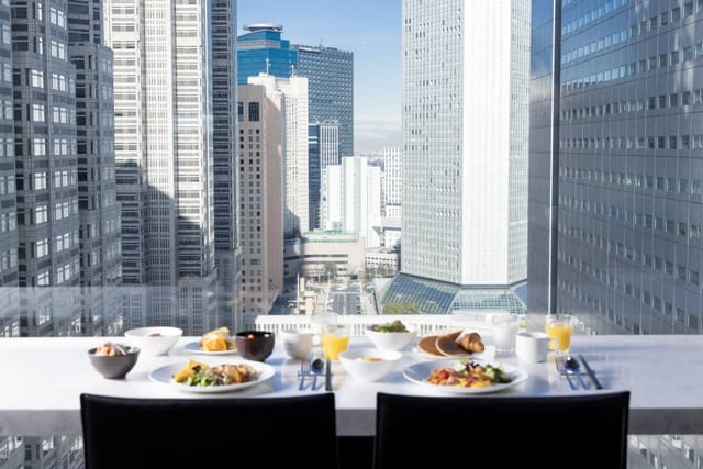 VIP breakfast at Steakhouse Shinjuku Washington Hotel, premium urban event venue.
