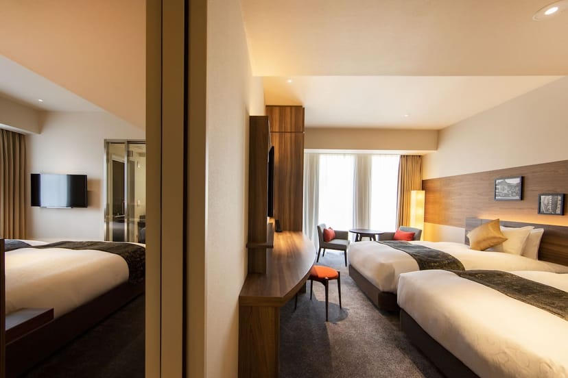 Modern hotel guest room in Tokyo Ginza for corporate events and business travel.