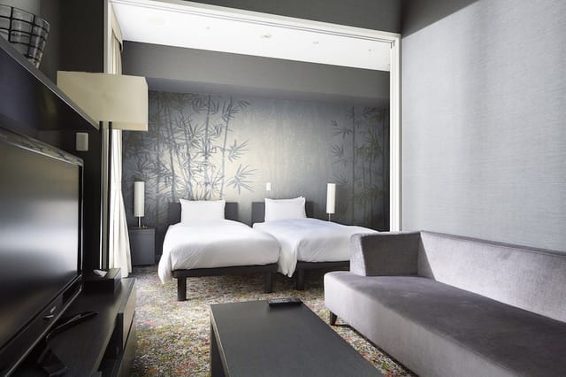 Sotetsu Grand Fresa Tokyo-Bay Ariake twin hotel room for business event attendee housing.