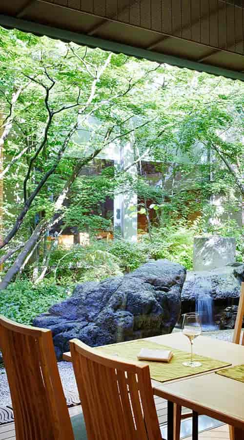 Biophilic event space at Japanese Cuisine Yukuri, perfect for corporate retreats and luncheons.