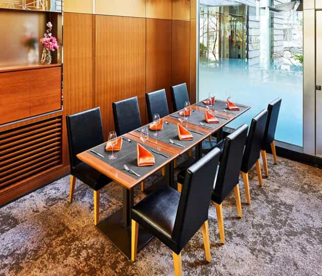 Semi-private dining at Hotel Niwa Tokyo for VIP dinners and executive working lunches.