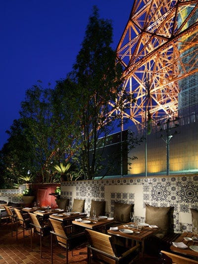 Garden Terrace outdoor cocktail hour venue for exclusive evening reception events.