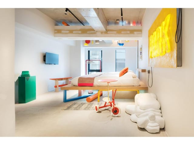 Lively Bar hotel room at BnA Studio Akihabara, ideal for creative brand activations and offsites.