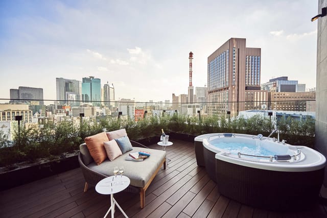 Luxury rooftop terrace suite at THE GATE HOTEL for VIP receptions and executive events.