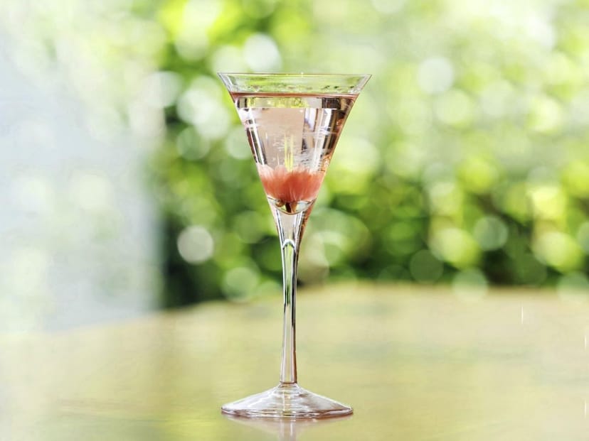 Signature cocktail at Mizunara Tokyo upscale outdoor networking reception.