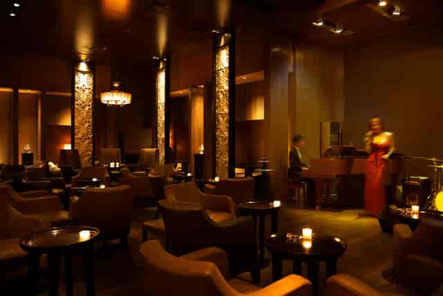 VIP networking lounge at The Bar, Roppongi with ambient lighting for high-end evening receptions.