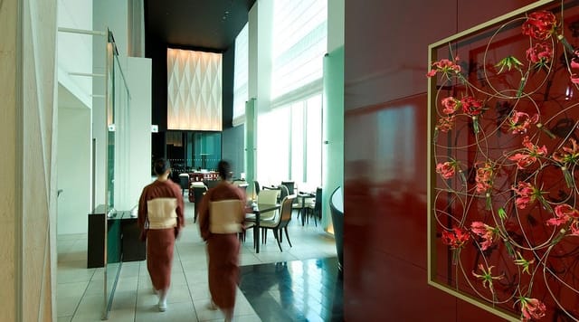 Kazahana restaurant venue with floor-to-ceiling windows for VIP events and executive networking.