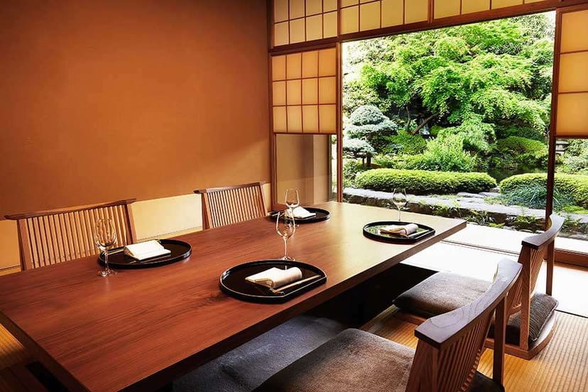 Keyakizaka luxury private dining room with biophilic design for executive retreats and VIP events.