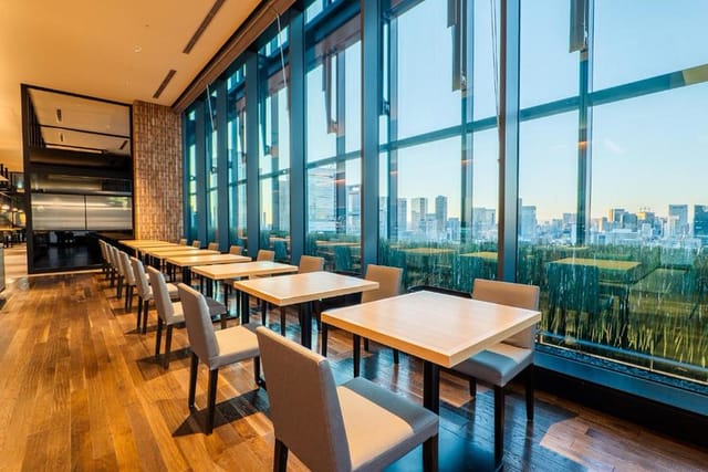 Luxury corporate event venue at The Blossom Hibiya with skyline views for networking or dining.