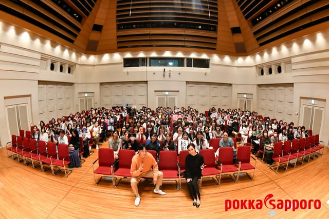 Tokyo FM Hall tiered auditorium with large stage for corporate presentations and keynote events.