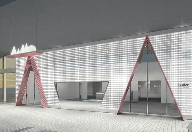 Gallery AaMo modern geometric foyer for brand activation and pop-up events.