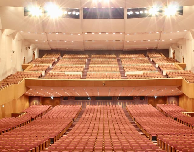 Main Hall at Grand Cube Osaka: Tiered auditorium for large plenary sessions and keynote events.