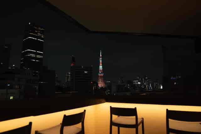 Tokyo Confidential rooftop bar with Tokyo Tower view for corporate networking and VIP events.