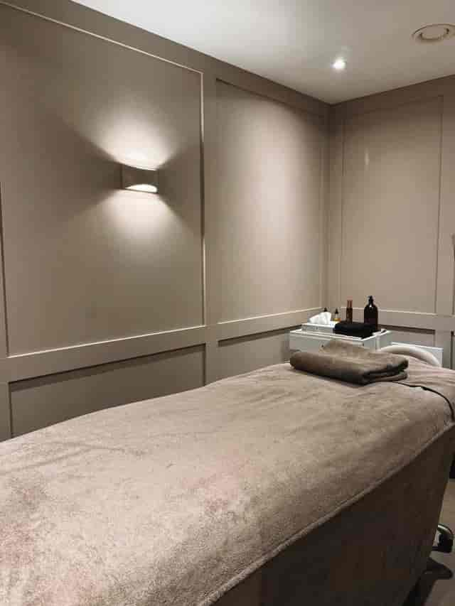 Spa treatment room at FOLD Yoga for high-end corporate wellness retreats and incentive events.