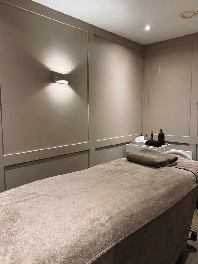 Spa treatment room at FOLD Yoga for high-end corporate wellness retreats and incentive events.