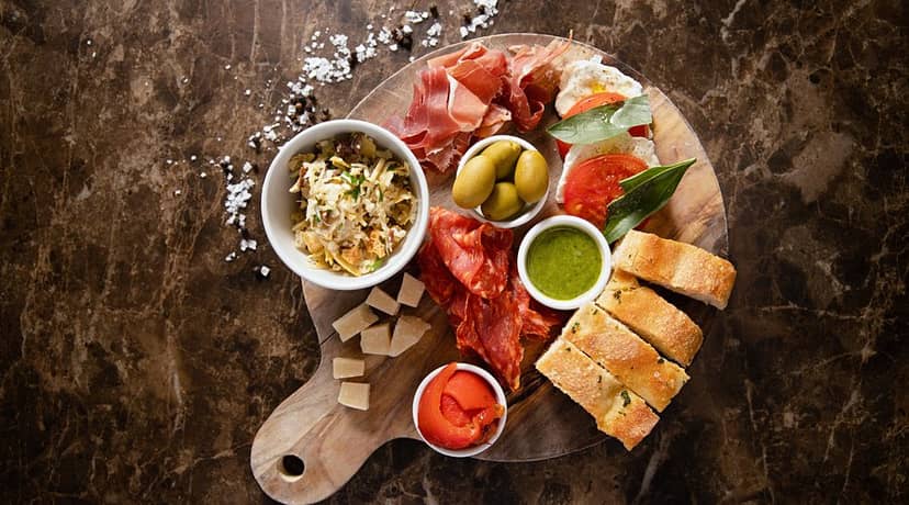 Antipasto board at Olivia Central Station for upscale cocktail receptions and networking events.