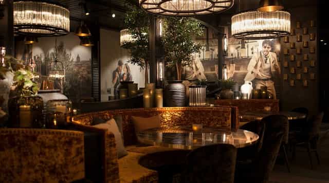 Upscale lounge at Olivia Central Station for VIP networking and cocktail events.