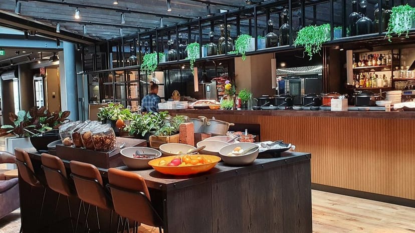 Maestro 51 rustic-industrial grazing station for casual catering and corporate event activation.