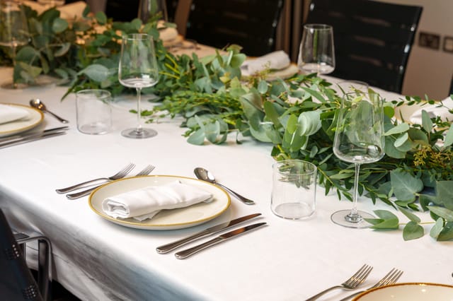 Aldgate Suite at Hotel Saint London, elegantly set for upscale events and intimate dinners.