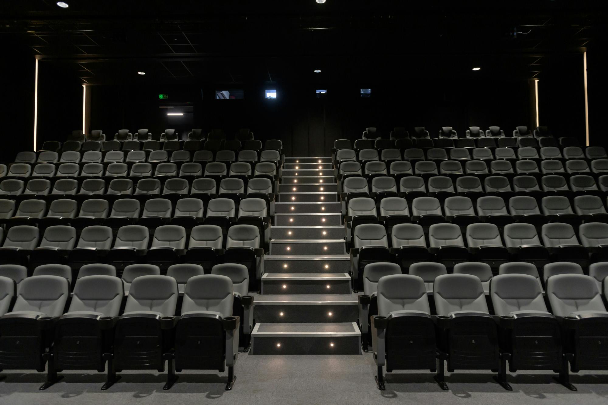 Modern theater seating in Riverside Studios for corporate events and film festivals.